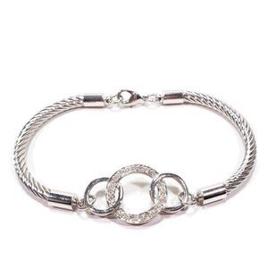Designer Inspired Cable Rhinestone Circle Bangle